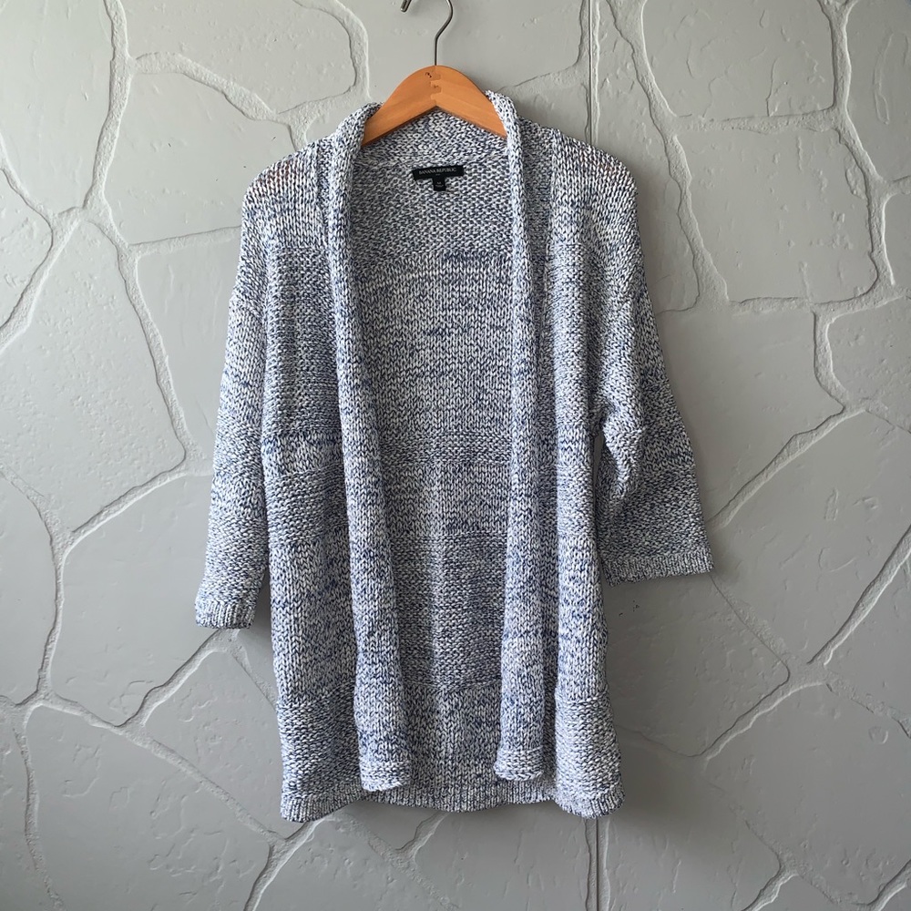 Banana Republic Gray Open-Front Cardigan